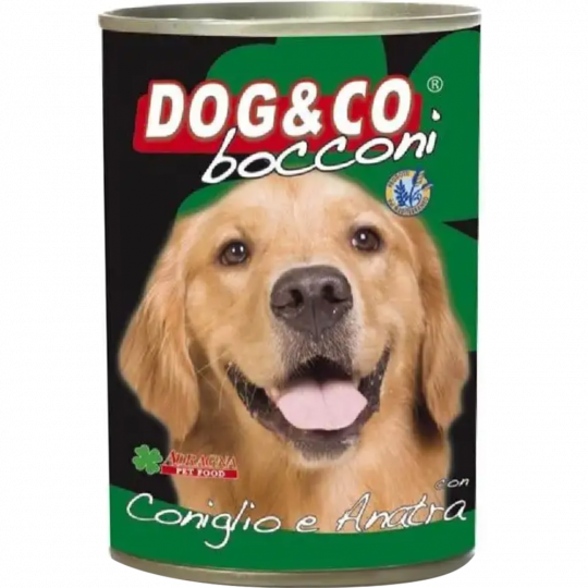 Корм для собак «Adragna» консервированный, для взрослых собак, Dog&Co, 4001/04/DOG, кусочки кролика и утки в соусе, 405 г