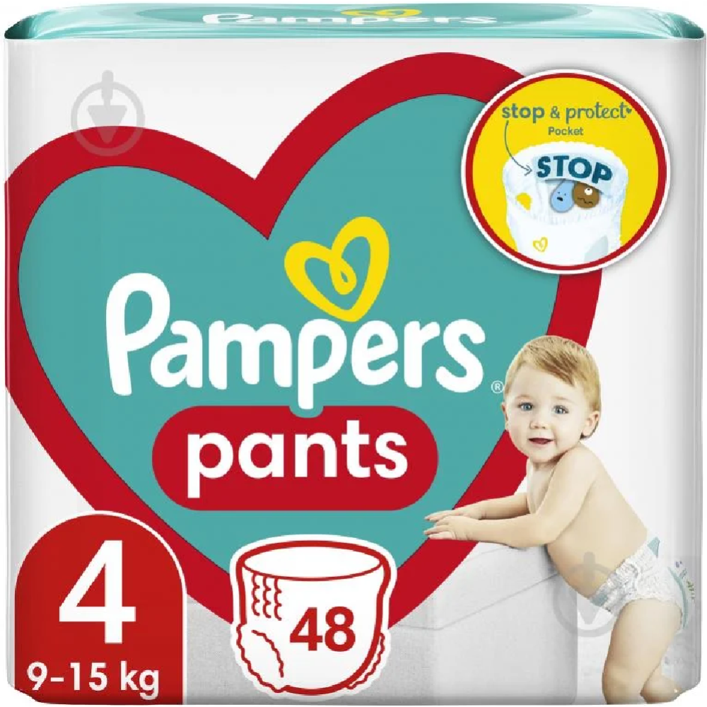 Подгузники-трусики детские «Pampers» Pants, размер 4, 9-15 кг, 48 шт #0