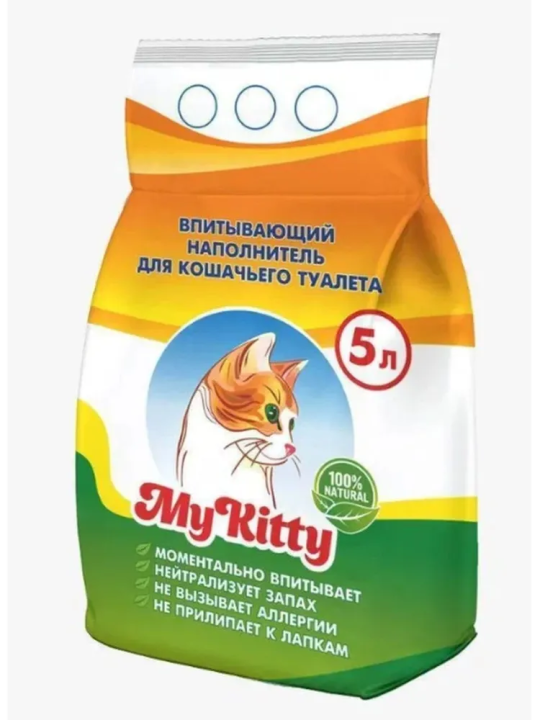 Наполнитель для кошачьего туалета MY KITTY впитывающий минеральный  5л