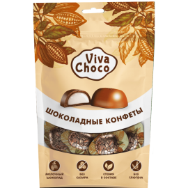 Конфеты «Vivachoco» шоколадные без сахара, с молочным вкусом, 65 г