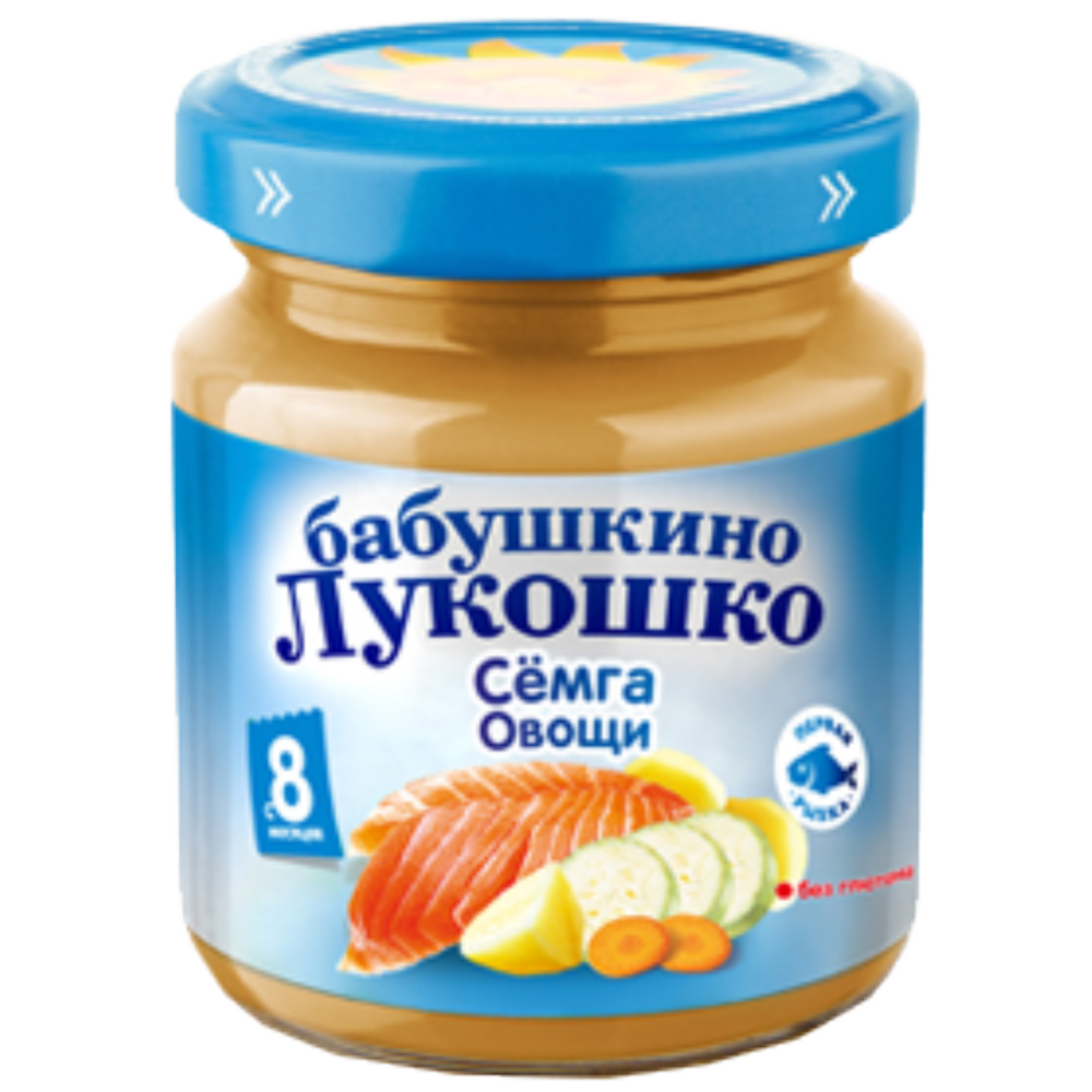 Пюре рыбное «Бабушкино Лукошко» рагу овощное с семгой, 100 г #0