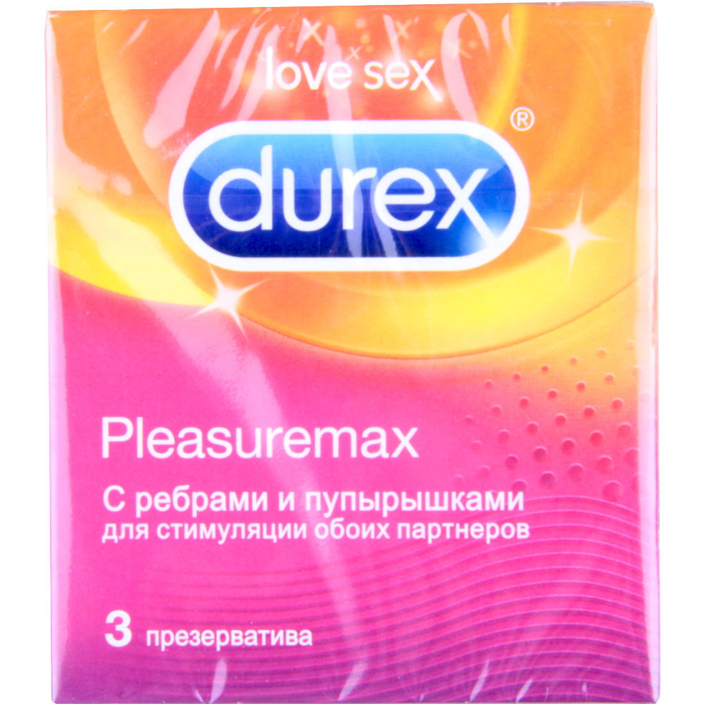 Картинка товара Презервативы «Durex» Pleasuremax, с ребрами и пупырышками 3 шт