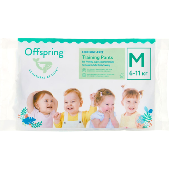 Подгузники-трусики детские «Offspring» Travel pack, OF02MFOA, размер M, 6-11 кг, 3 шт