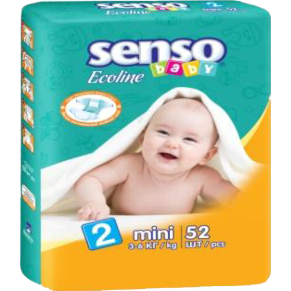 Подгузники детские «Senso Baby» Baby Ecoline, размер 2, 3-6 кг, 52 шт #1