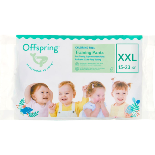 Подгузники-трусики детские «Offspring» Travel pack, OF02XXLFOA, размер XXL, 15-23 кг, 3 шт