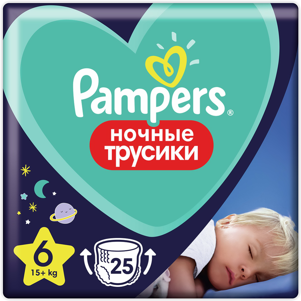 Трусики «Pampers» Night Pants Размер 6, 25 шт, 15кг+ #0