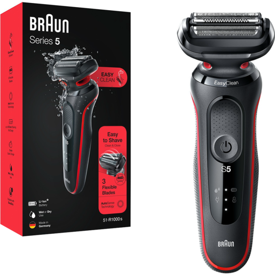 Бритва «Braun» Shaver 51-R1000s, черно-красный