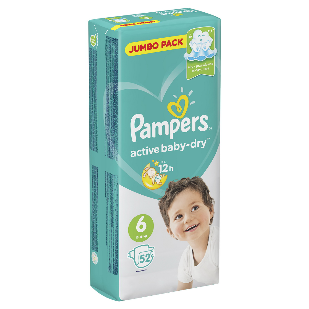 Подгузники детские «Pampers» Active Baby-Dry, размер 6, 13-18 кг, 52 шт #1