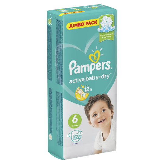 Подгузники детские «Pampers» Active Baby-Dry, размер 6, 13-18 кг, 52 шт