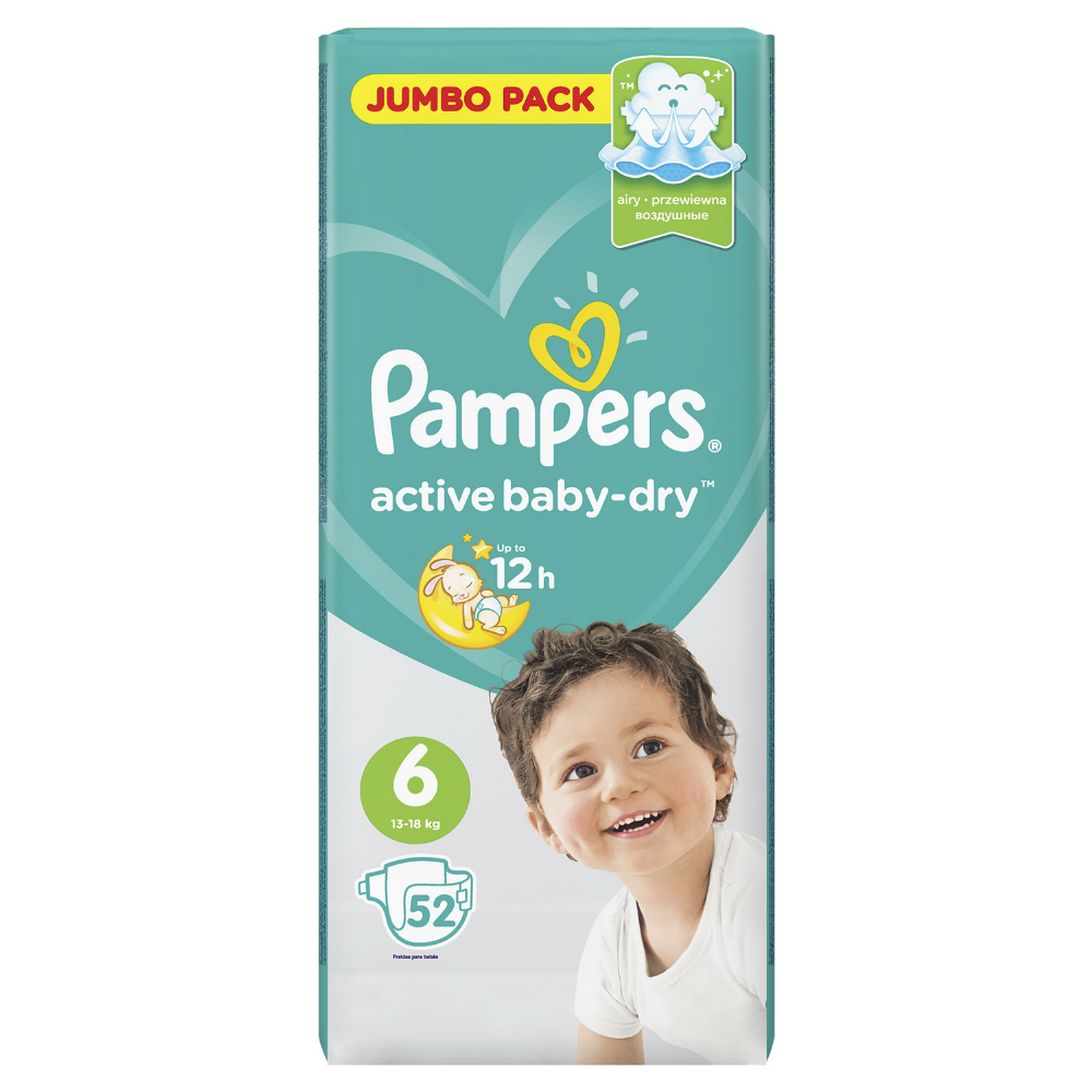 Подгузники детские «Pampers» Active Baby-Dry, размер 6, 13-18 кг, 52 шт #11
