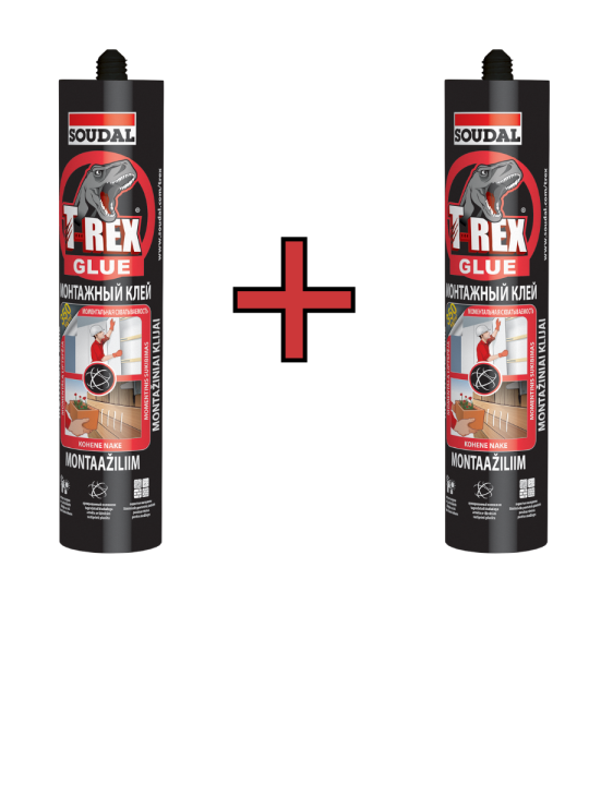 Клей монтажный SOUDAL T-Rex моментальной схватываемости белый 380г (2 по цене 1)