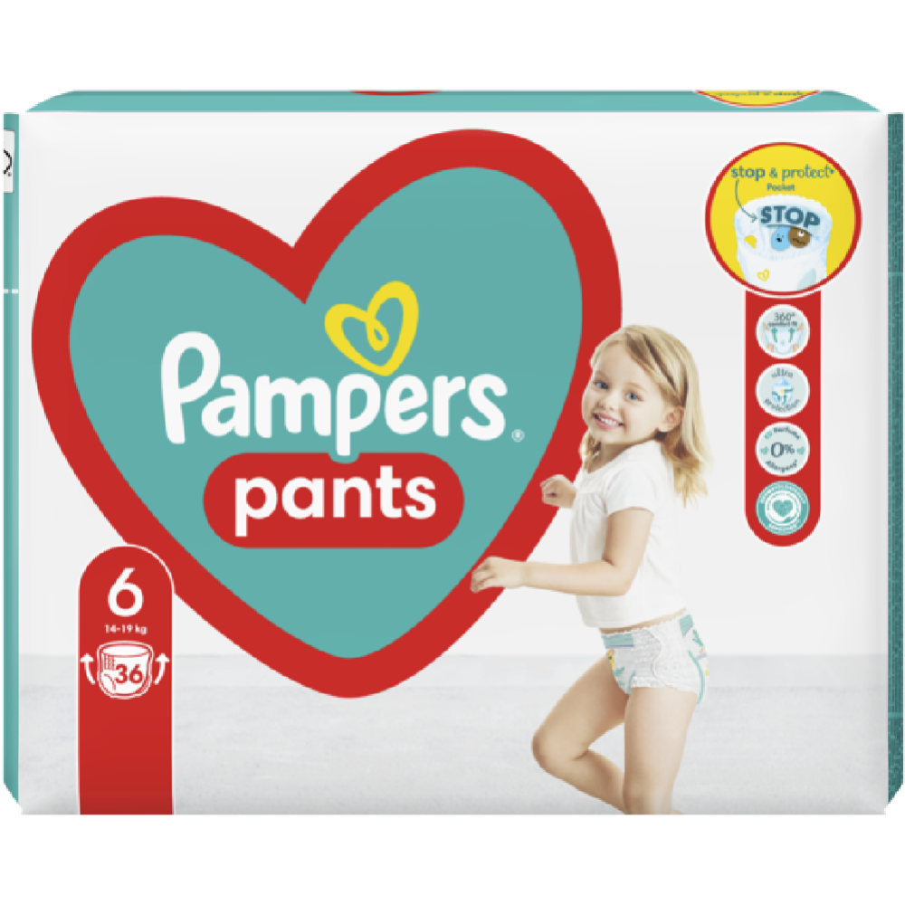 Подгузники-трусики детские «Pampers» Pants, размер 6, 14-19 кг, 36 шт #1