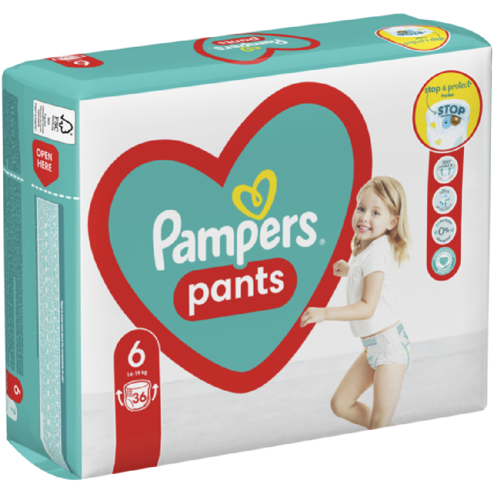 Подгузники-трусики детские «Pampers» Pants, размер 6, 14-19 кг, 36 шт #2