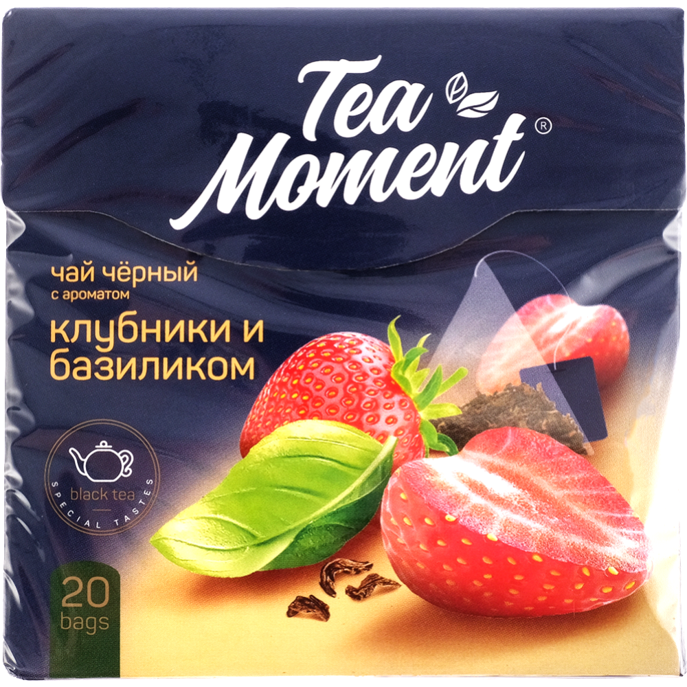 Чай черный «Tea Moment» клубника и базилик, 20х1.8 г #0