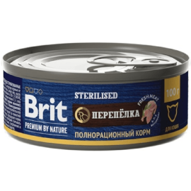 Консервы для кошек «Brit» Premium Sterilised, 5051274, перепелка, 100 г