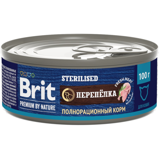 Корм для кошек «Brit» Premium Sterilised, 5051274, перепелка, 100 г