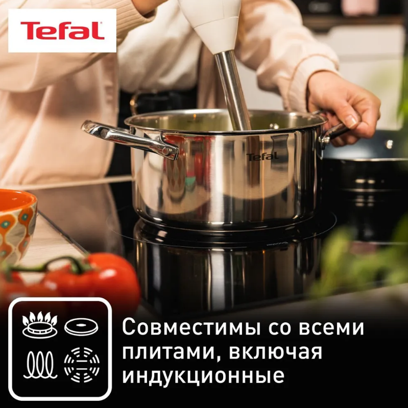 Кастрюля TEFAL Cook Eat 2,2л 18см с крышкой B9214374