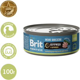 Консервы для собак «Brit» Premium by Nature, 5048960, курица/цукини, 100 г