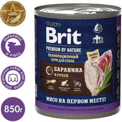 Кон­сер­вы для собак «Brit» Premium by Nature, 5051182, ба­ра­ни­на/рубец, 850 г