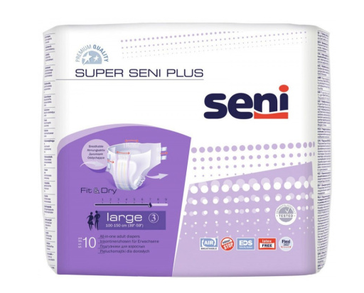 Super Seni Plus large Подгузники дышащие для взрослых 10 шт