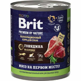 Консервы для собак «Brit» Premium, 5051144, говядина/сердце, 850 г