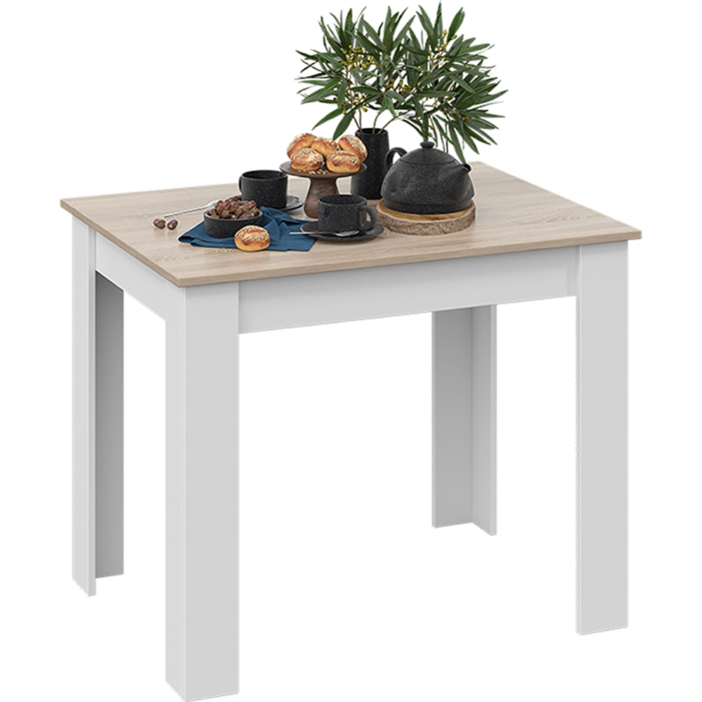 Обеденный стол «ТриЯ» Промо Тип 1, дуб сонома светлый/белый, 900х670 мм