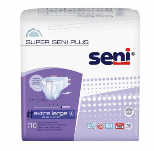 Super Seni Plus extra large Подгузники дышащие для взрослых 10 шт