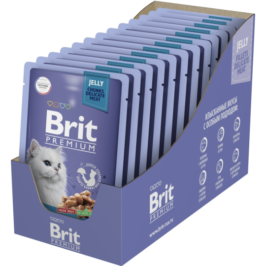 Корм для кошек «Brit» Premium Sterilised, 5050215, препелка в желе, 85 г