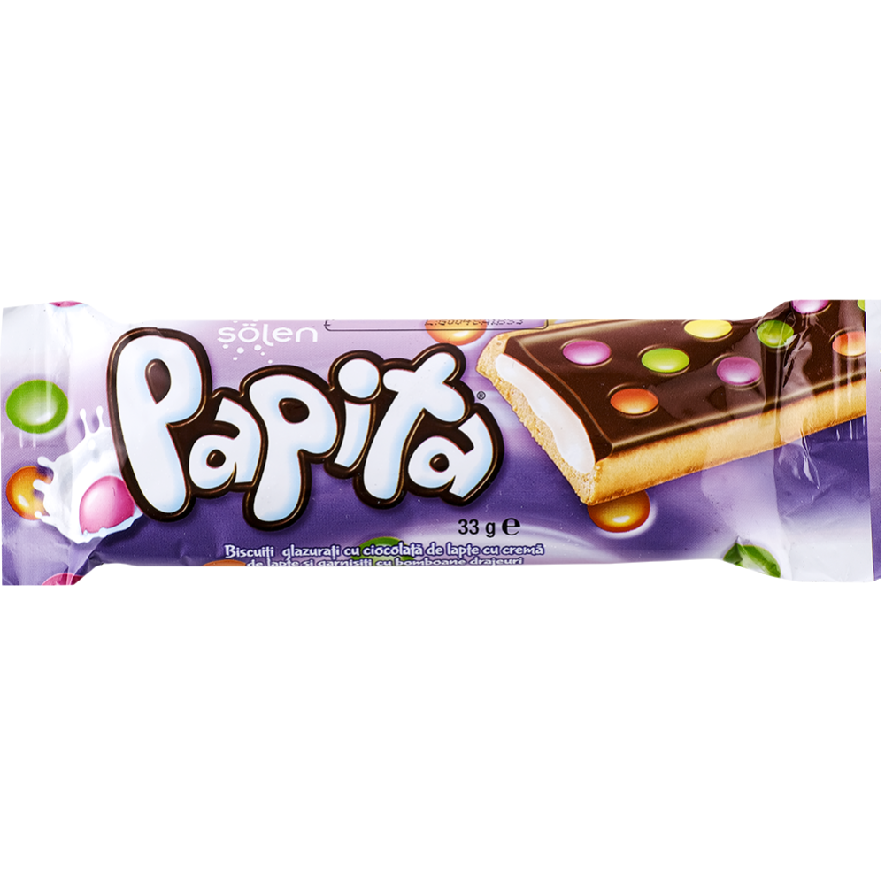 Печенье «Papita» с молочным шоколадом и драже-конфетами, 33 г #0