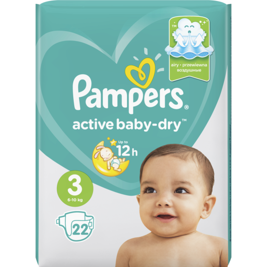 Подгузники детские «Pampers» Active Baby-Dry, размер 3, 6-10 кг, 22 шт