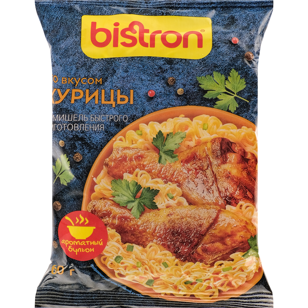 Вер­ми­шель быст­ро­го при­го­тов­ле­ния «Bistron» со вкусом курицы, 60 г