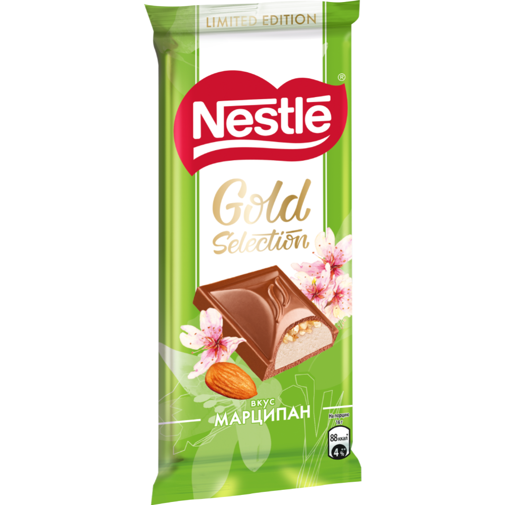 Шоколад молочный «Nestle» Gold Selection, марципан, 80 г #1