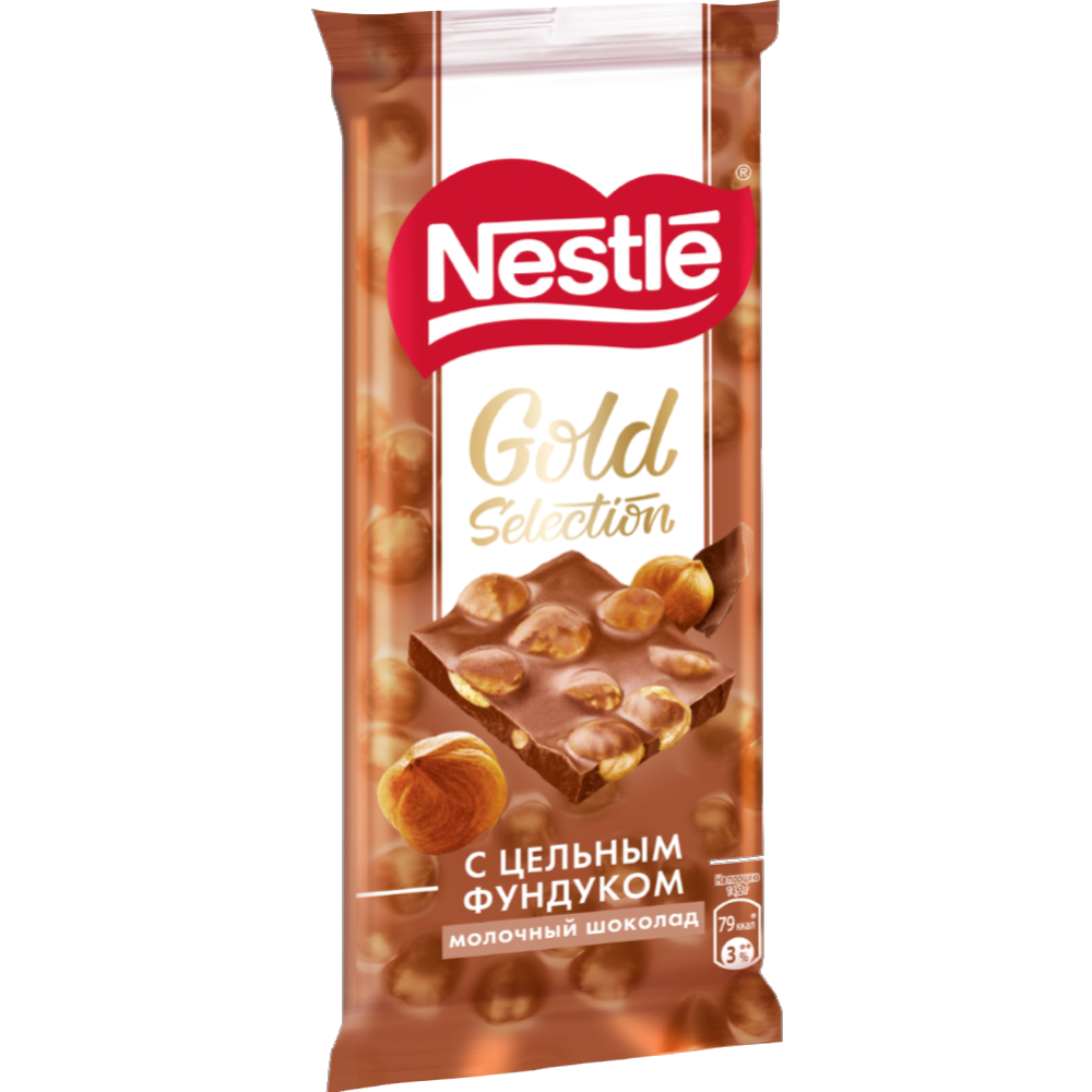 Шоколад молочный «Nestle» Gold Selection, с цельным фундуком, 85 г