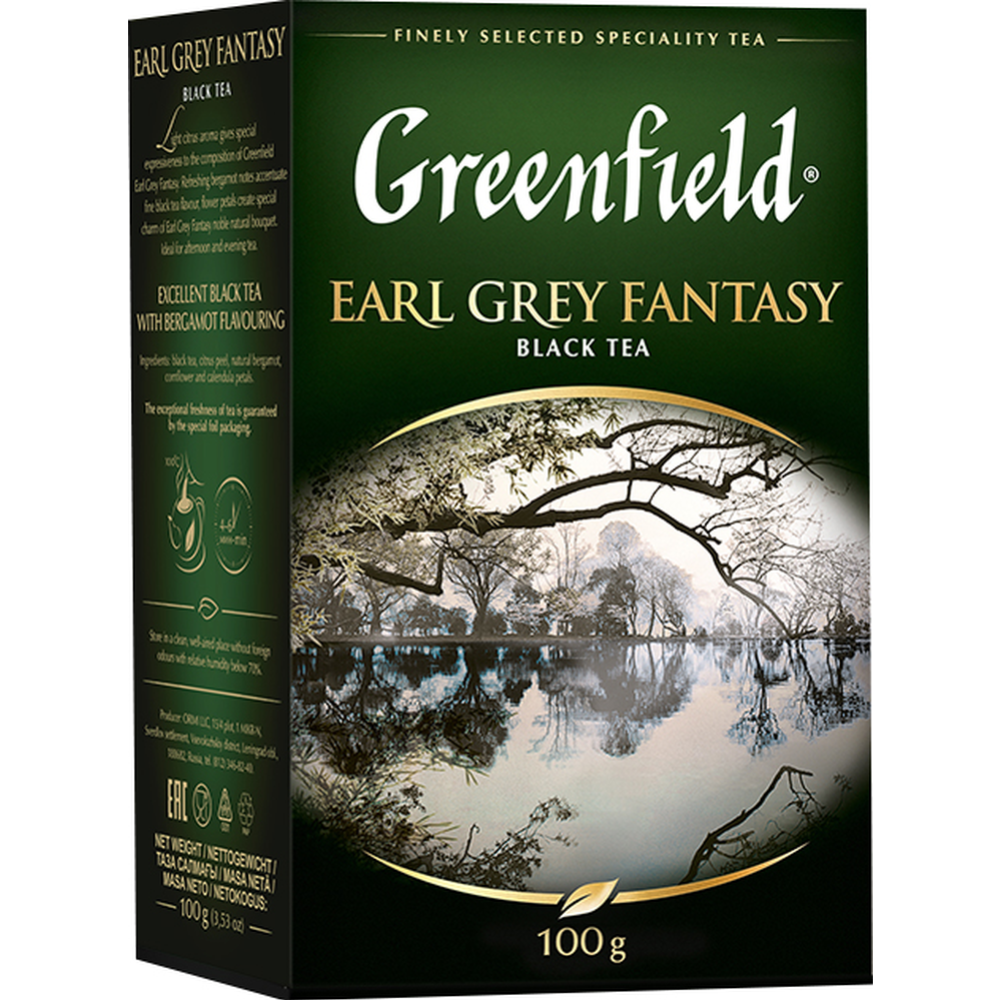 Чай листовой «Greenfield» черный, Earl Grey Fantasy, 100 г #1