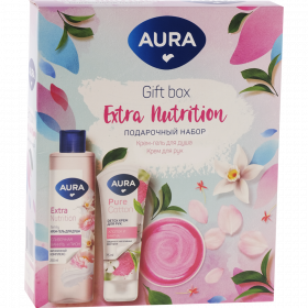 По­да­роч­ный набор «Aura» Extra Nutrition гель для душа+крем для рук, 250+75 мл
