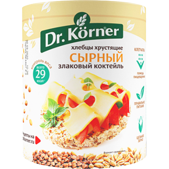 Срочный товар! Хлебцы «Dr.Korner» злаковый коктейль сырный, 100 г