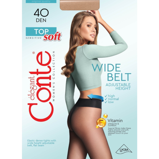 Колготки женские «Conte Elegant» Top Soft, 40 den, grafit, размер 2