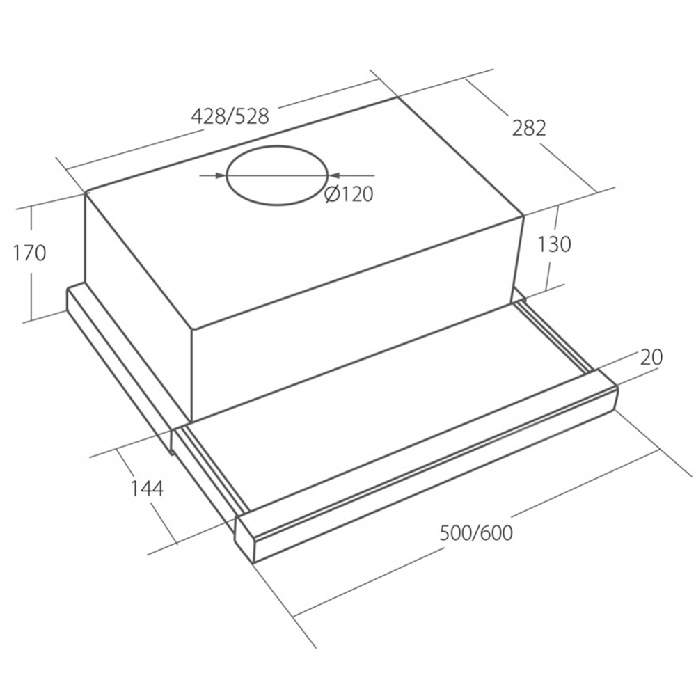 Вытяжка кухонная «Akpo» Light Eco Glass 60, WK-7, бежевый