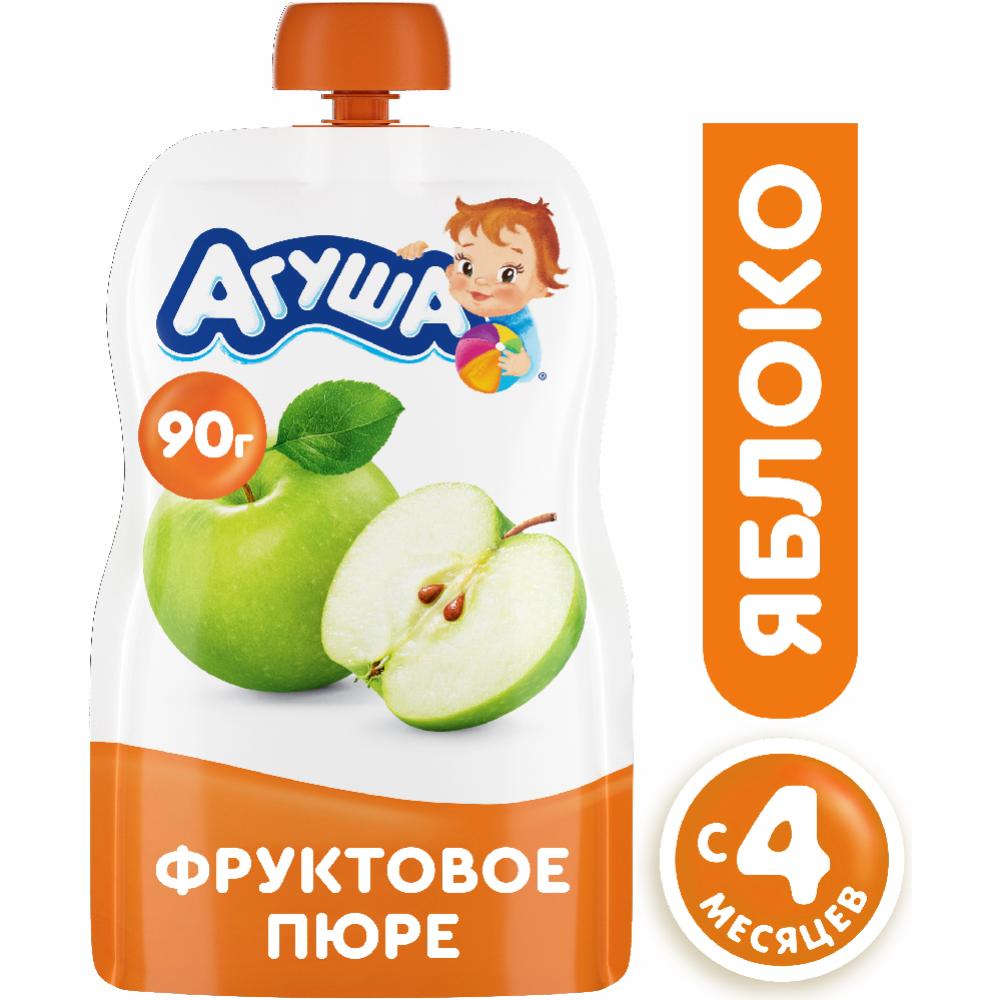 Пюре фруктовое «Агуша» яблоко, 90 г #0