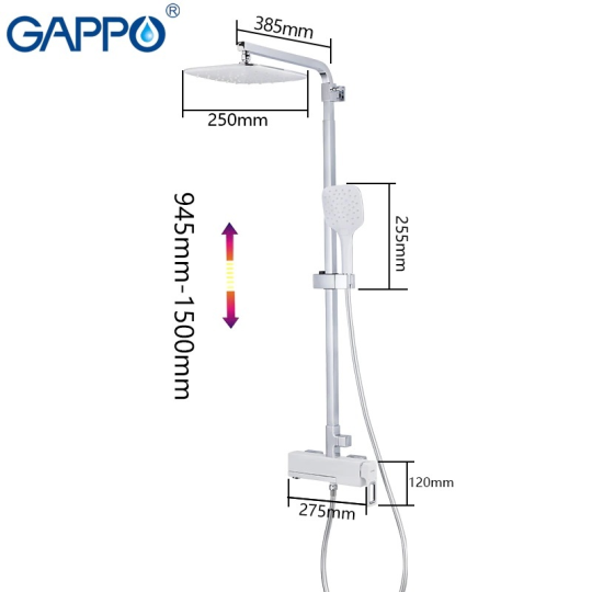 Душевая система Gappo G2417-8 Белый