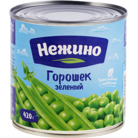 Го­ро­шек зе­ле­ный кон­сер­ви­ро­ван­ный «Не­жи­но» 420 г