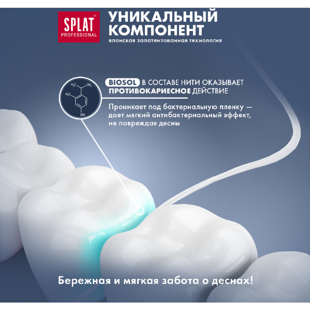 Нить зубная «Splat» Dental Floss, с ароматом апельсина и корицы, 40 м