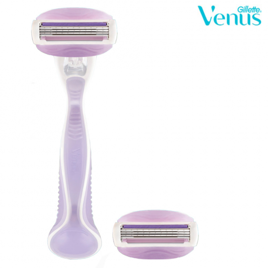 Подарочный набор бритва / станок для бритья женский Gillette Venus Comfortglide с 2 кассетами + чехол