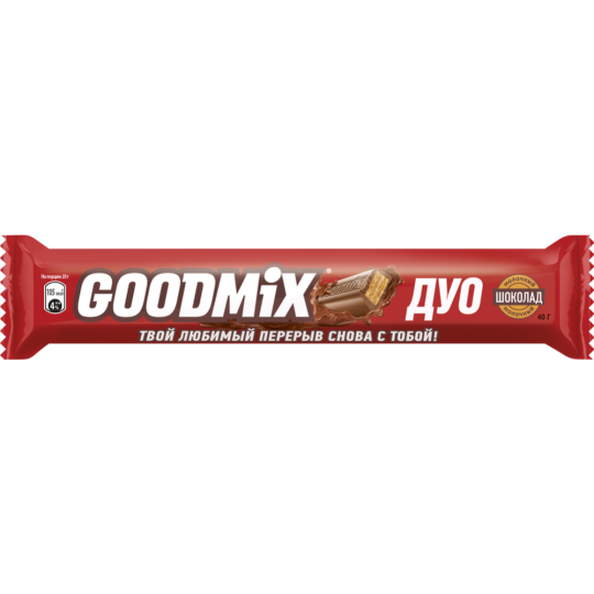 Конфета «Goodmix Duo» молочный шоколад с хрустящей вафлей, 40 г