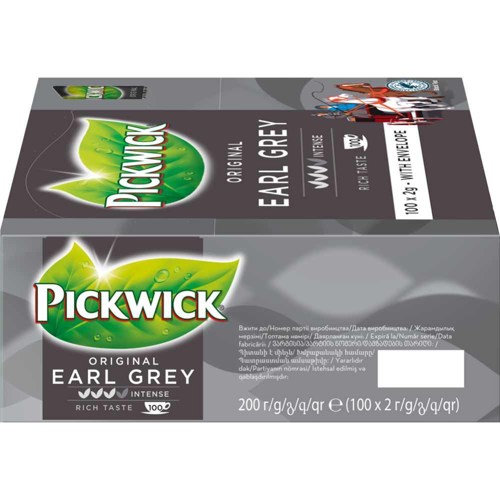 Чай черный «Pickwick» Original Earl Grey, с ароматом бергамота, 100x2 г