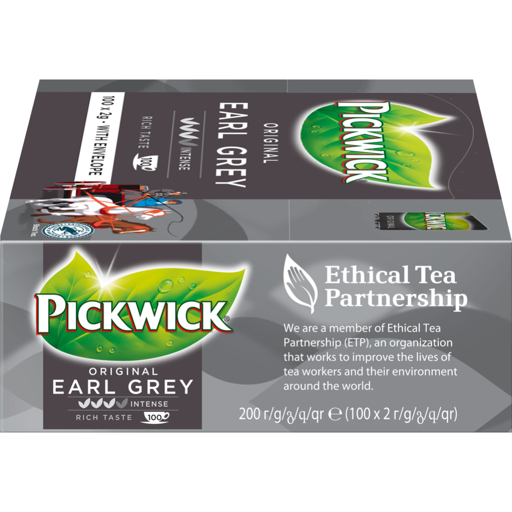 Чай черный «Pickwick» Original Earl Grey, с ароматом бергамота, 100x2 г