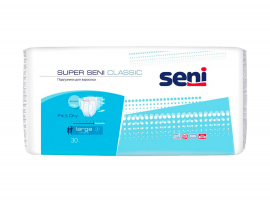Подгузники д/взр. Super Seni CLASSIC LARGE  (100-150см) 30 штук