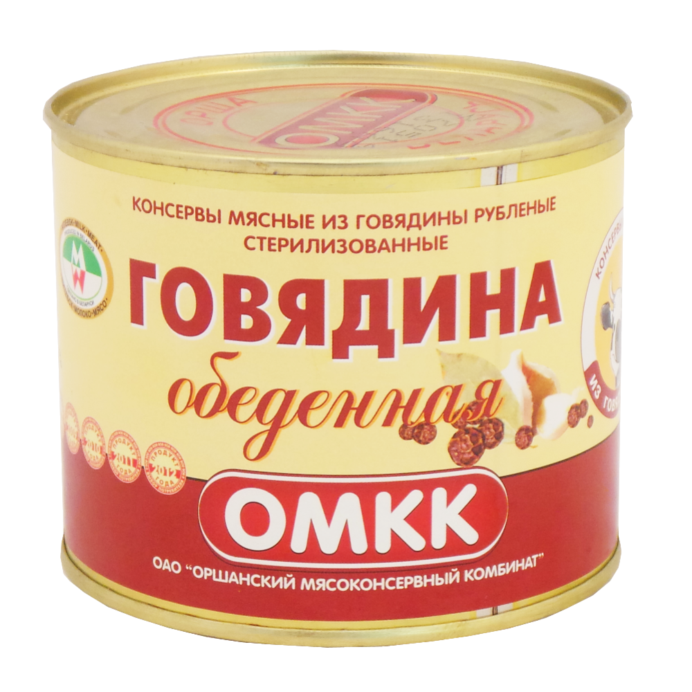 Консервы мясные «ОМКК» Говядина обеденная, 525 г.