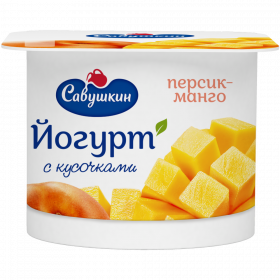 Йогурт «Са­вуш­кин» персик-манго, 2%, 120 г