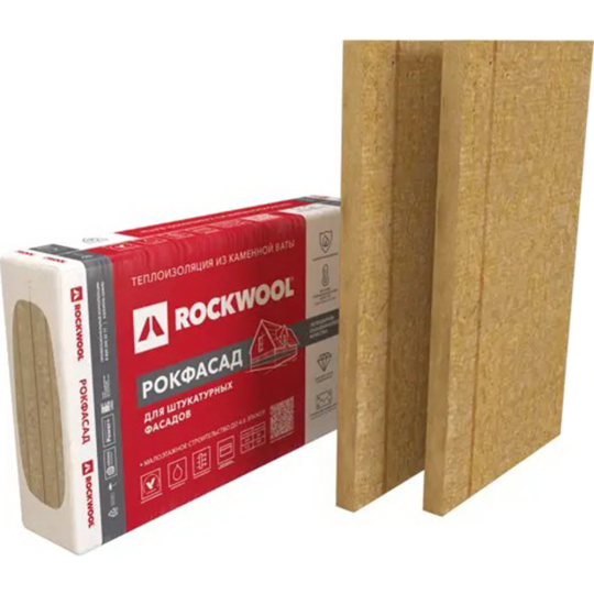 Утеплитель «Rockwool» Рокфасад, 100х60х5 см, 100-115кг/м3, 4 шт